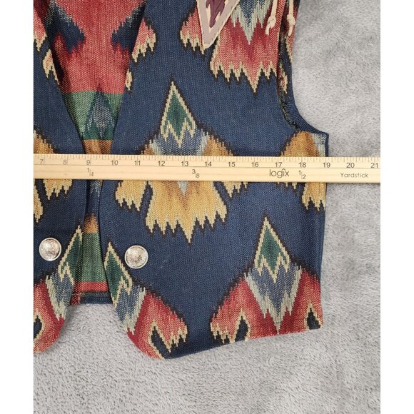 Comoni Designs Womens Small Navajo Tapestry Leather Southwestern Vintage Top - Picture 4 of 7